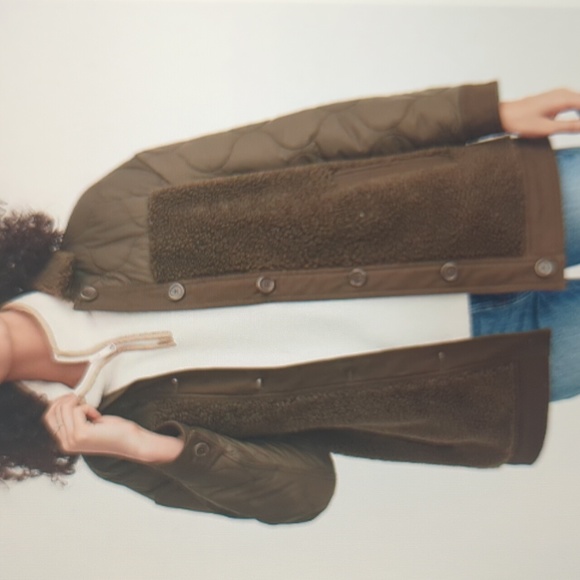 Madewell Hybrid Sherpa Jacket, Olive Green, women's XXS